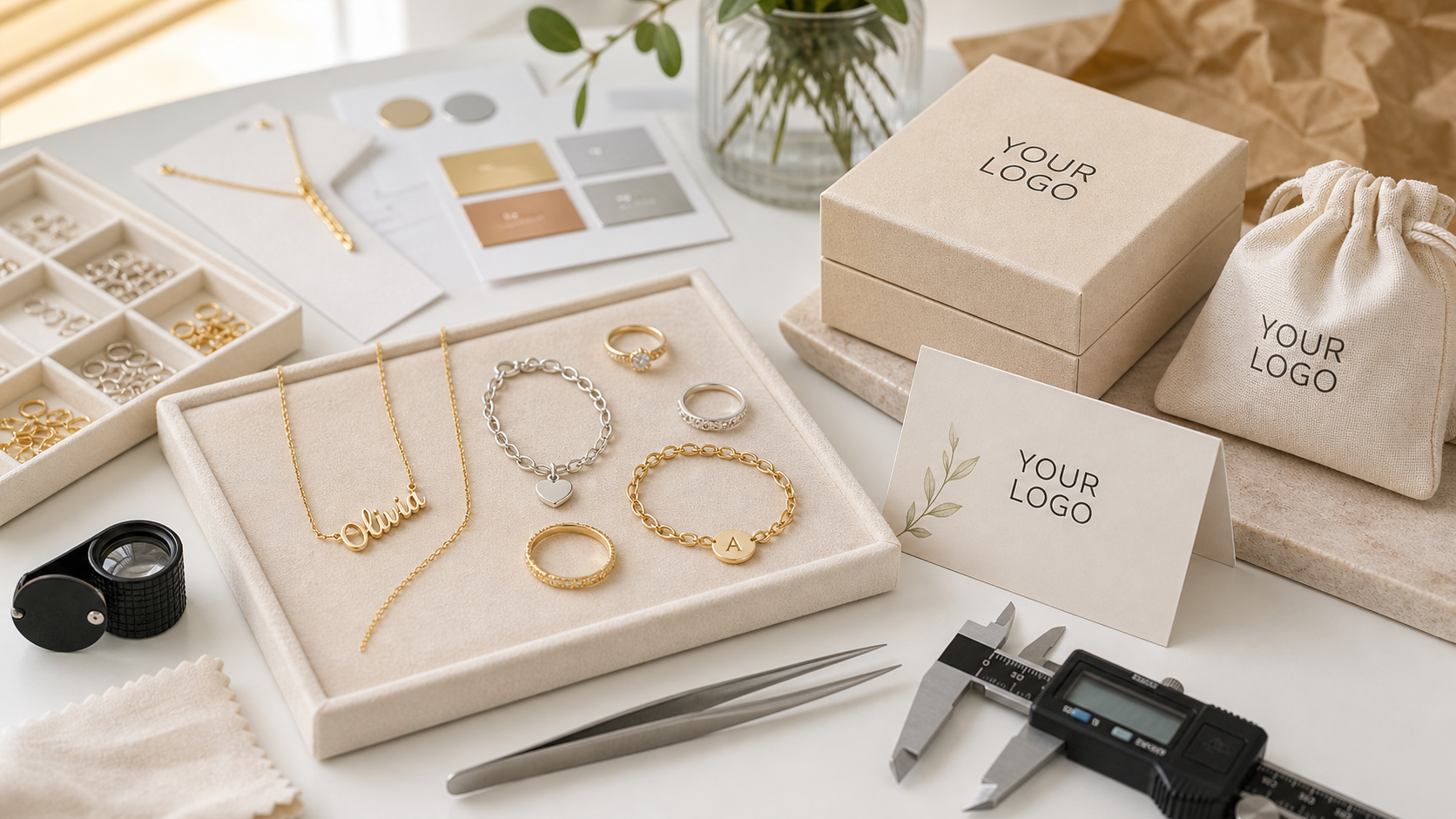 Custom jewelry quality inspection with YOUR LOGO packaging for online sellers