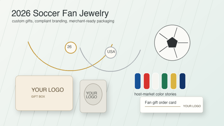 2026 soccer fan jewelry with YOUR LOGO packaging for ecommerce sellers