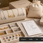 Artshiney personalized jewelry cover with name necklaces YOUR LOGO packaging and Support strip for Shopify Etsy Wix Woo and BigCommerce sellers