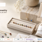 Artshiney birthstone jewelry supplier cover with Shopify Etsy Wix WooCommerce and BigCommerce support strip