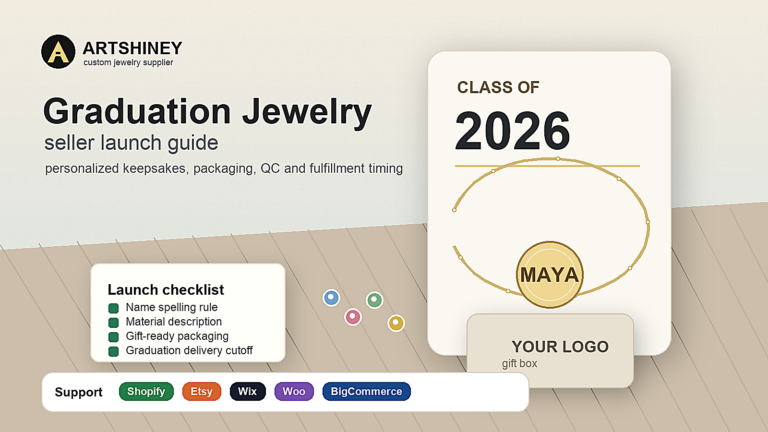 Artshiney graduation jewelry supplier cover for Shopify, Etsy, Wix, WooCommerce, and BigCommerce sellers